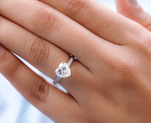 Heart Shaped Moissanite Engagement Ring