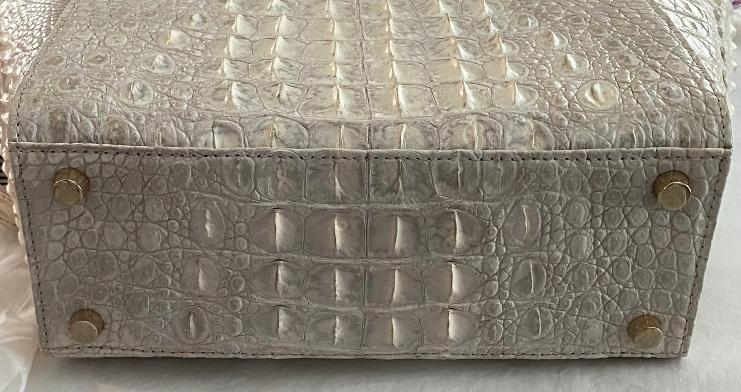 Grand Pelle Collection Natural Color Genuine Crocodile Handbag