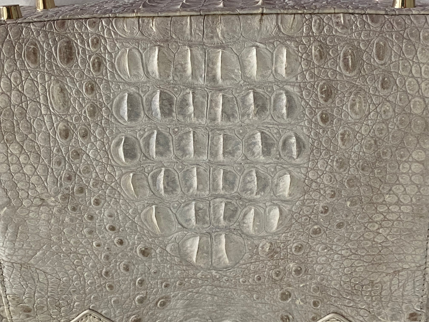 Grand Pelle Collection Natural Color Genuine Crocodile Handbag