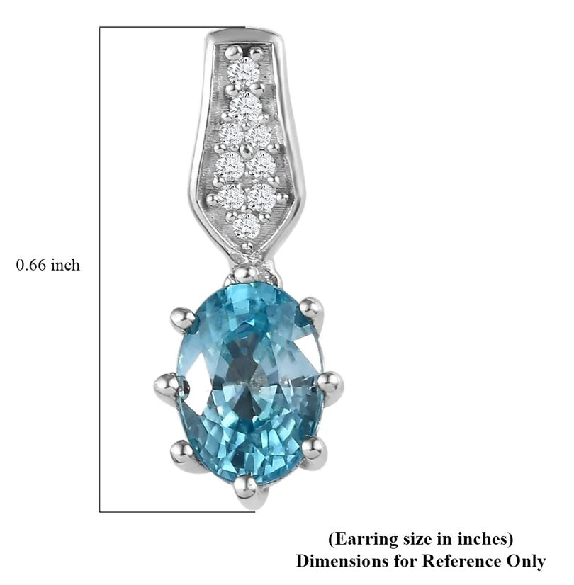 Cambodian Blue & White Zircon Earrings