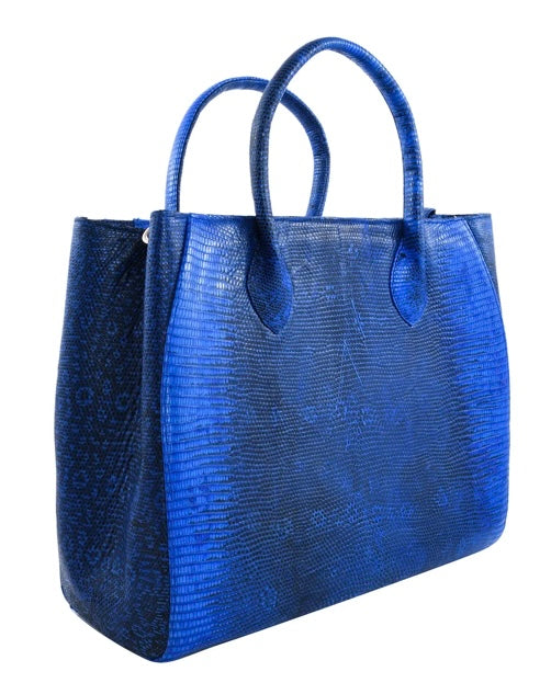 Grand Pelle Collection Genuine Lizard Tote Handbag