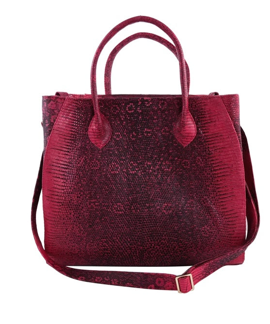 Grand Pelle Collection Genuine Lizard Tote Handbag