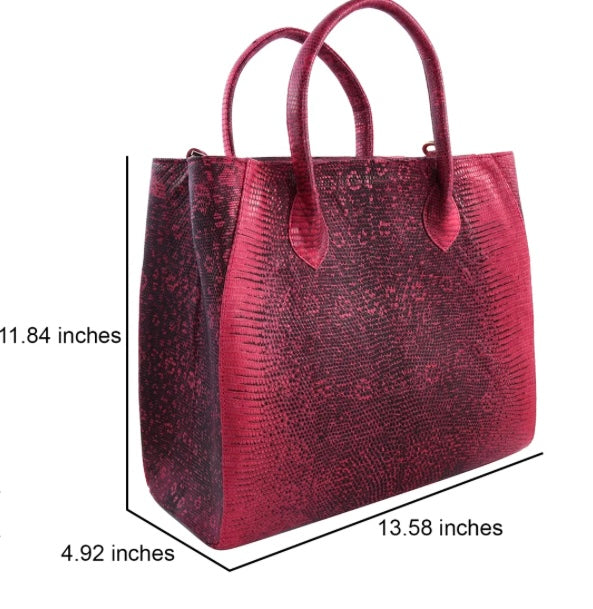 Grand Pelle Collection Genuine Lizard Tote Handbag