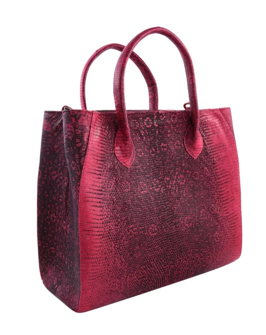Grand Pelle Collection Genuine Lizard Tote Handbag