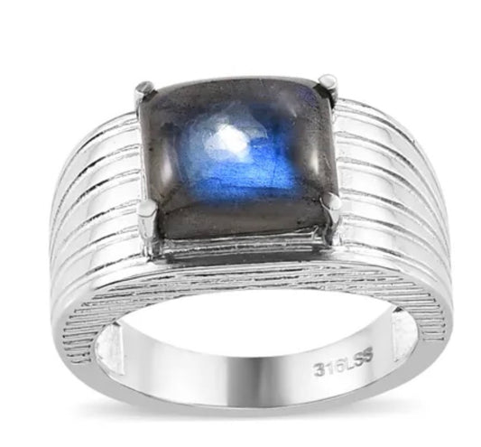 AAA Malagasy Labradorite Men's Ring