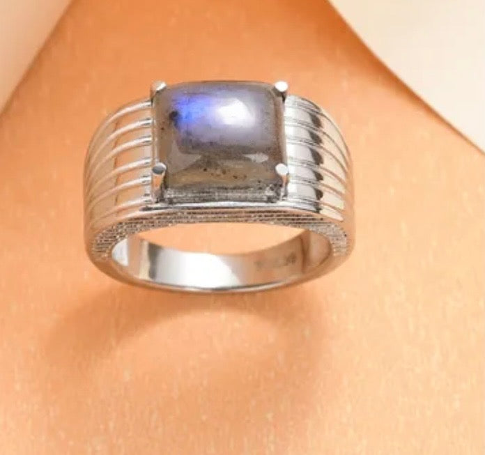 AAA Malagasy Labradorite Men's Ring