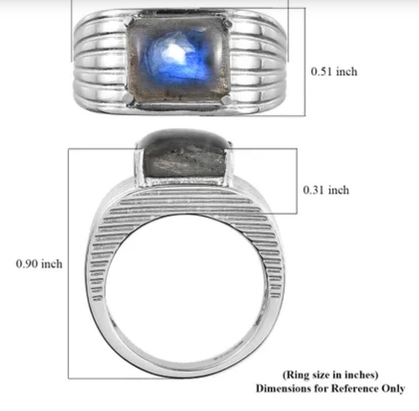 AAA Malagasy Labradorite Men's Ring