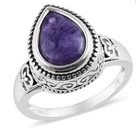 Artisan Crafted Siberian Charoite Ring