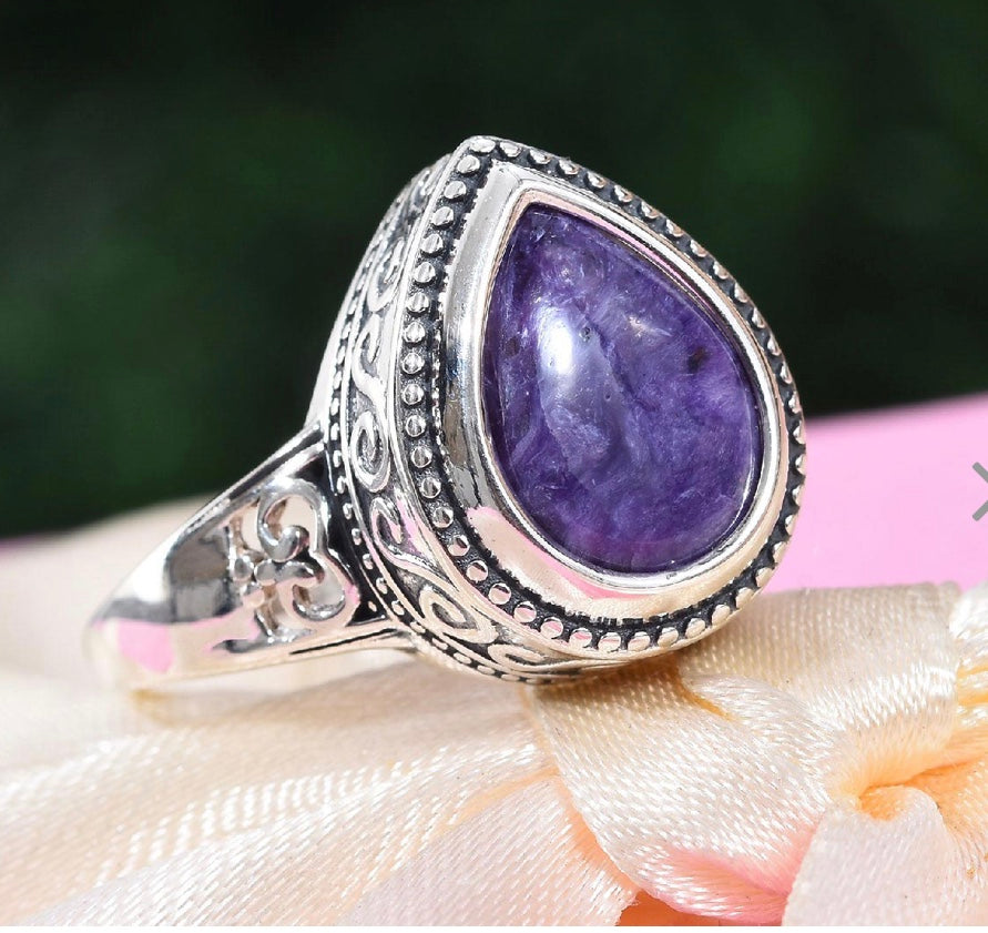 Artisan Crafted Siberian Charoite Ring