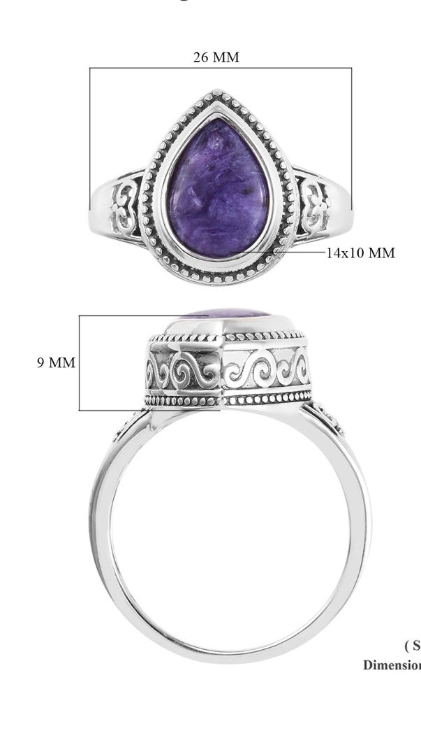 Artisan Crafted Siberian Charoite Ring