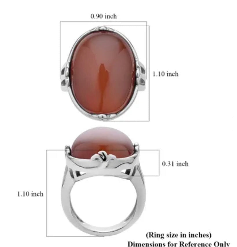 Carnelian Solitaire Ring