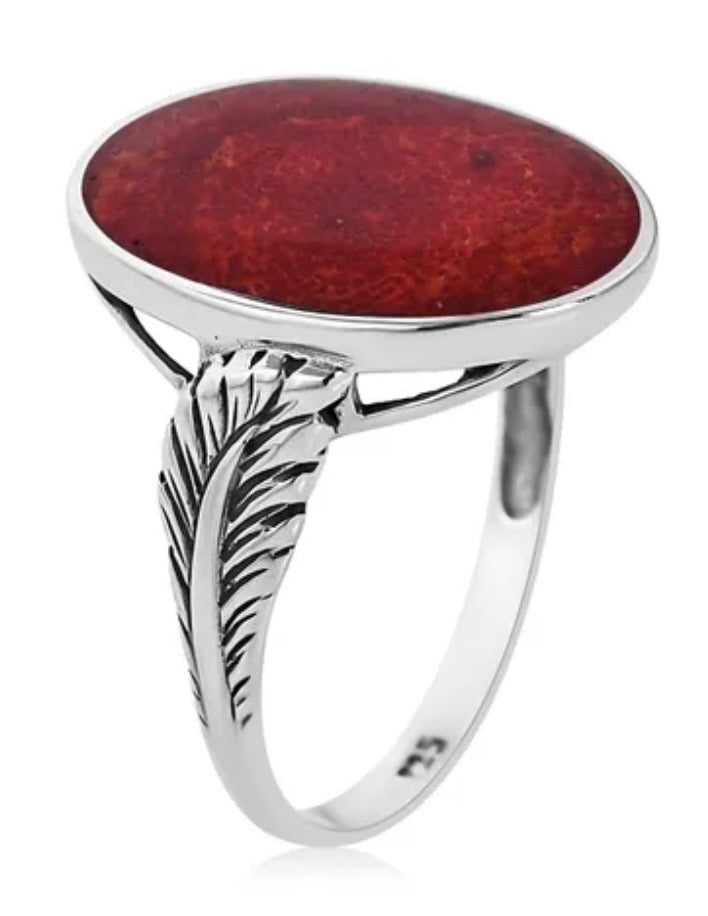Sponge Coral Solitaire Ring