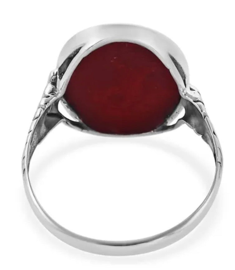 Sponge Coral Solitaire Ring