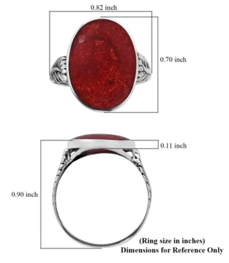Sponge Coral Solitaire Ring