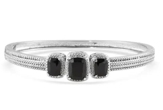 Thai Black Spinel Bangle Bracelet