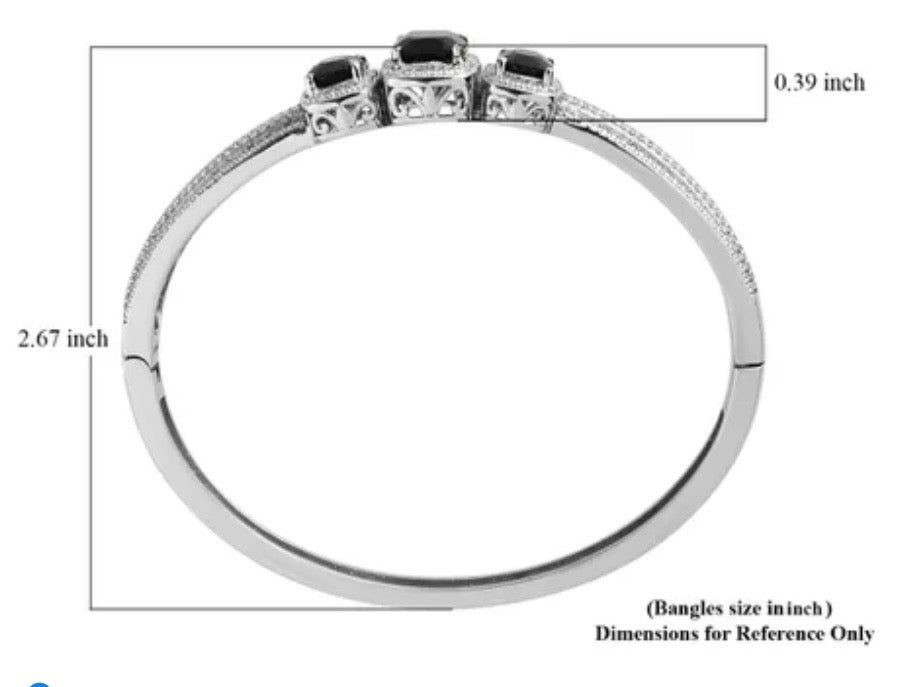 Thai Black Spinel Bangle Bracelet