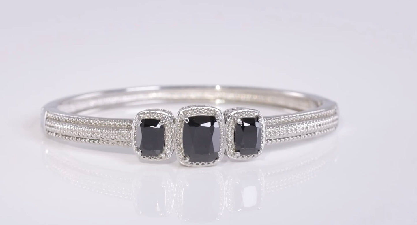 Thai Black Spinel Bangle Bracelet