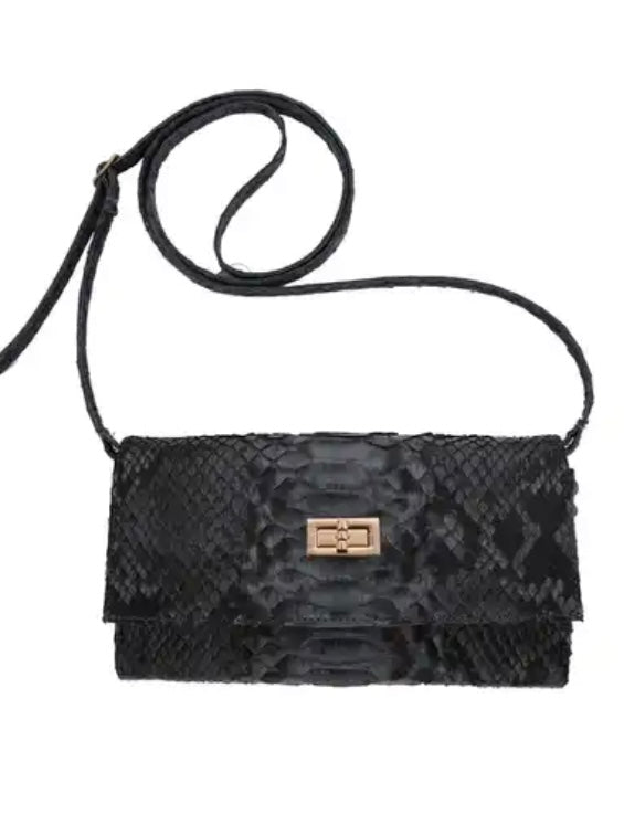 Grand Pelle Genuine Python Crossbody Wallet Handbag