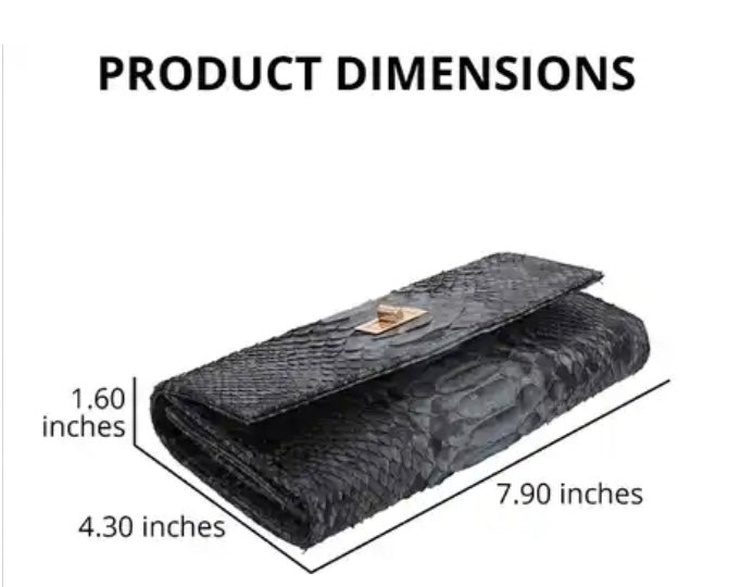 Grand Pelle Genuine Python Crossbody Wallet Handbag