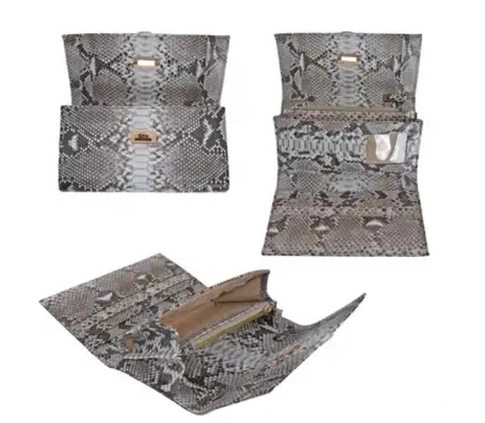Grand Pelle Genuine Python Crossbody Wallet Handbag