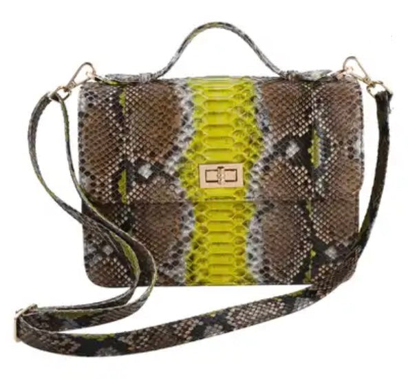 Pelle Collection Genuine Python Leather Handbag