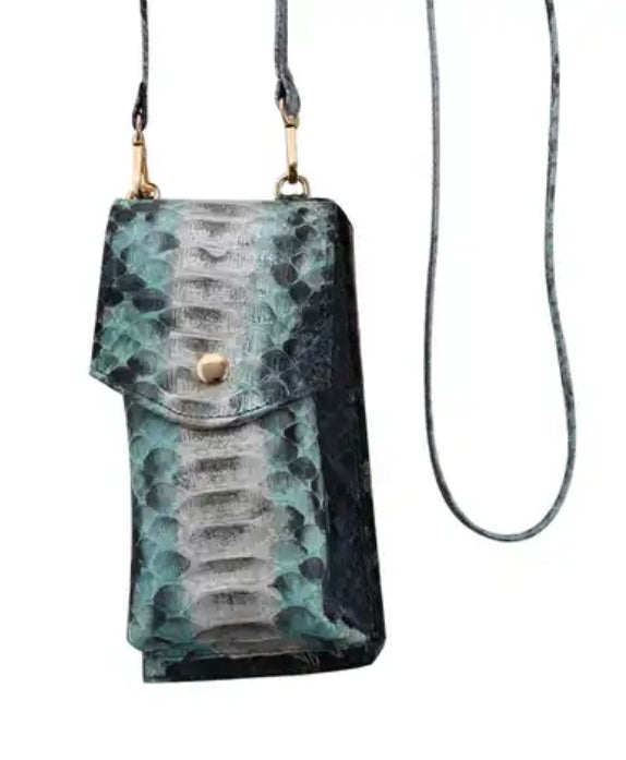 Grand Pelle Genuine Python Crossbody Wallet