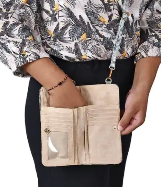 Grand Pelle Genuine Python Crossbody Wallet