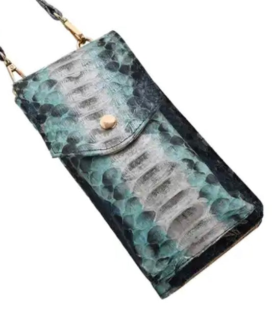 Grand Pelle Genuine Python Crossbody Wallet
