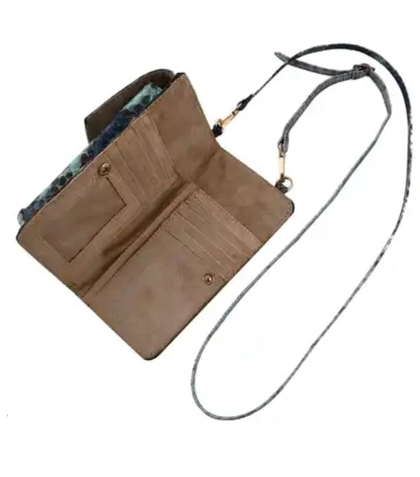 Grand Pelle Genuine Python Crossbody Wallet