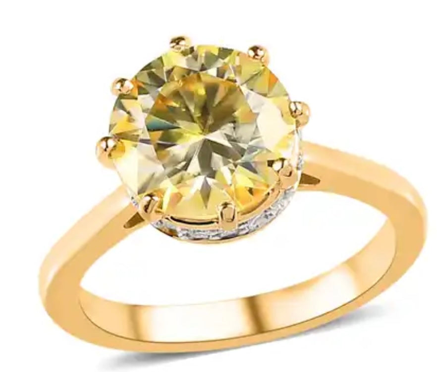 Yellow  Moissanite Engagement Style Ring