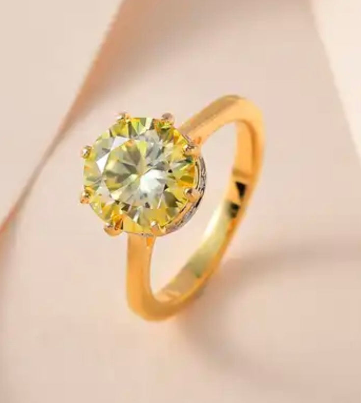 Yellow  Moissanite Engagement Style Ring