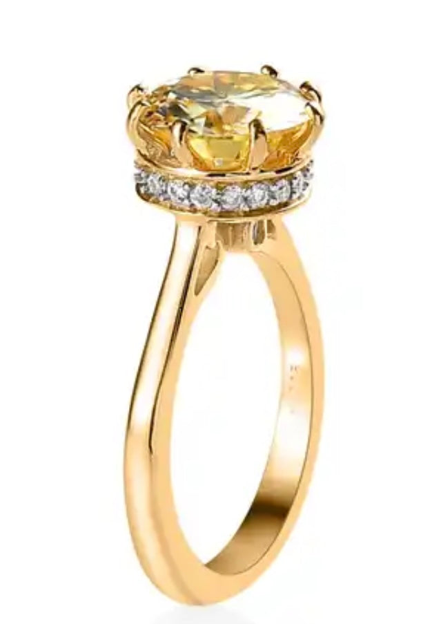Yellow  Moissanite Engagement Style Ring