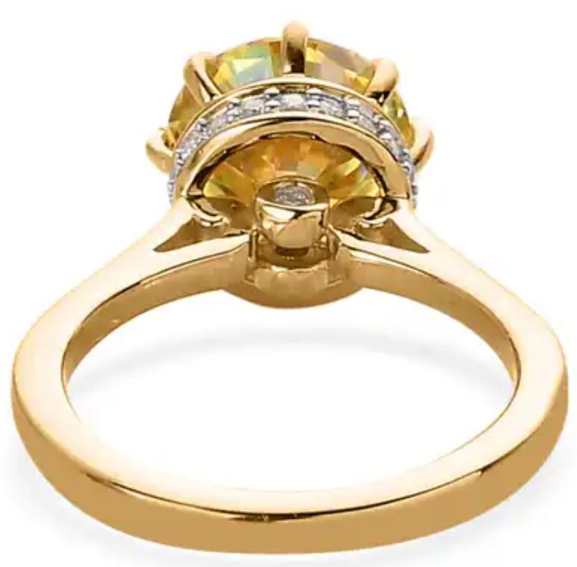 Yellow  Moissanite Engagement Style Ring
