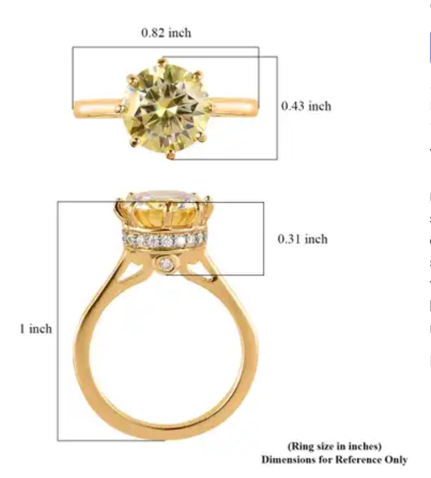 Yellow  Moissanite Engagement Style Ring