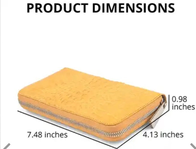 River Brand Genuine Crocodile Leather Yellow Wallet