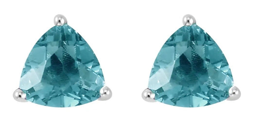 Teal Fluorite Color Change Trillion Earrings