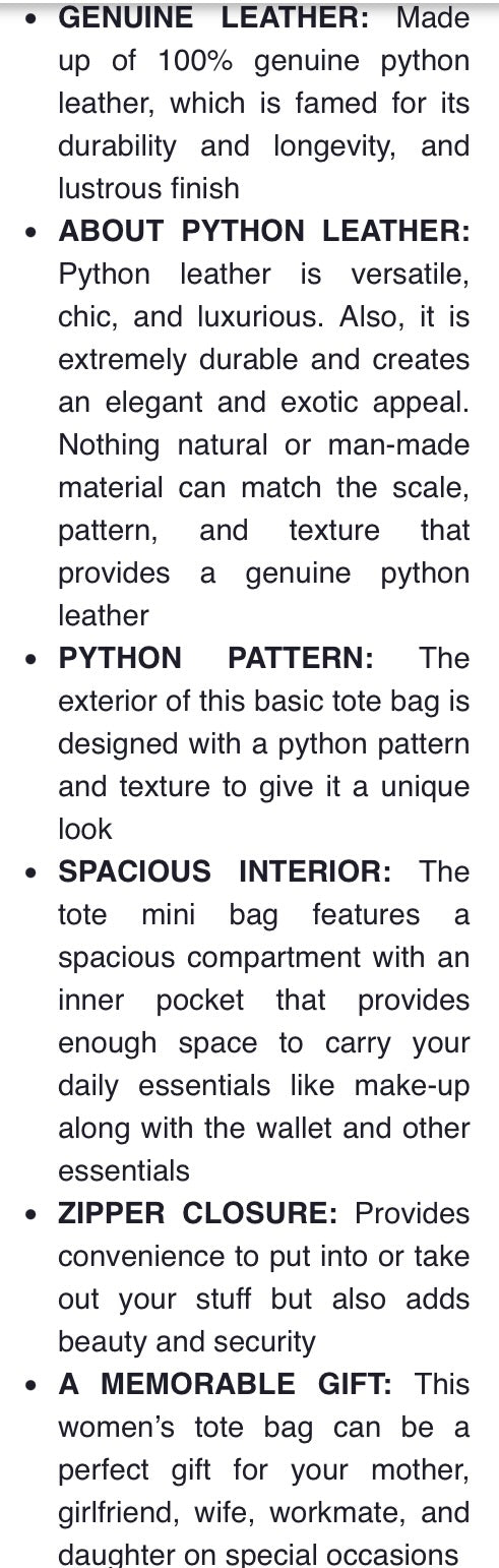Grand Pelle Collection Genuine Python Large Turquoise Handbag