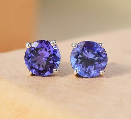 AAA Premium Tanzanite Stud Earrings