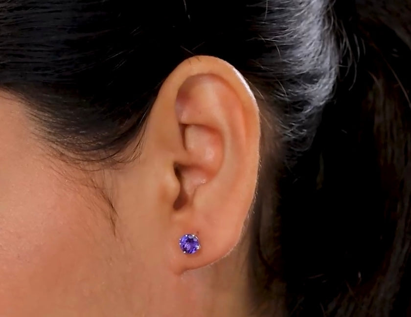 AAA Premium Tanzanite Stud Earrings