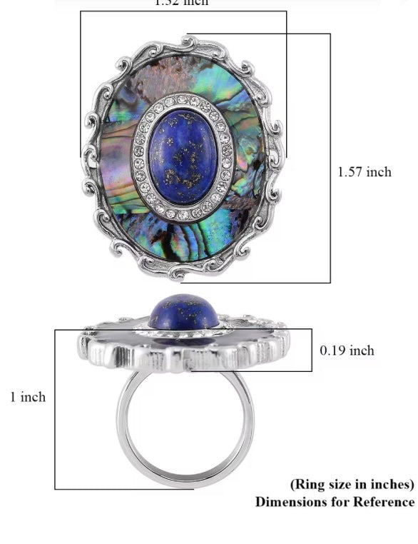Lapis Lazuli and Abalone Shell Ring
