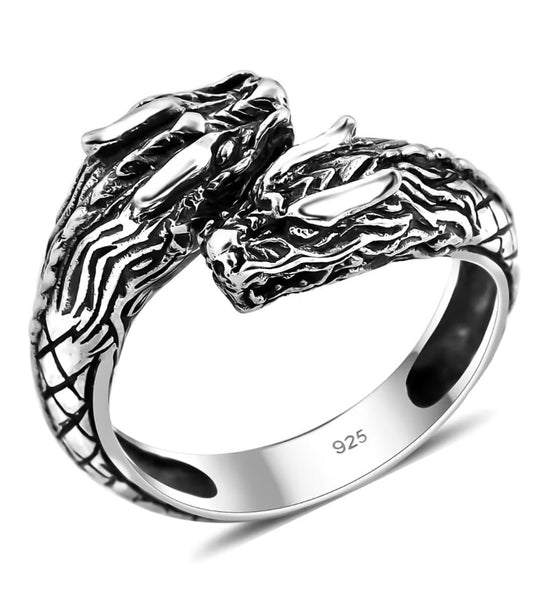 Artisan Crafted Dragon Head By-Pass Ring
