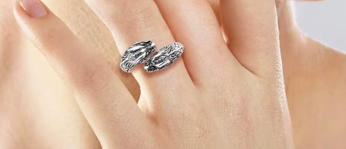 Artisan Crafted Dragon Head By-Pass Ring
