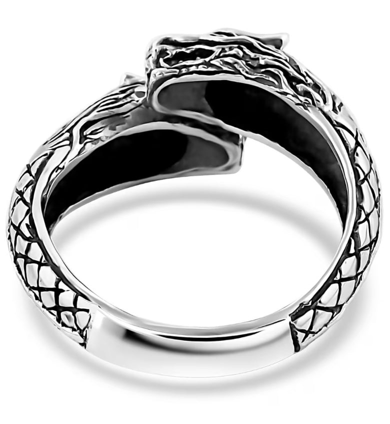 Artisan Crafted Dragon Head By-Pass Ring
