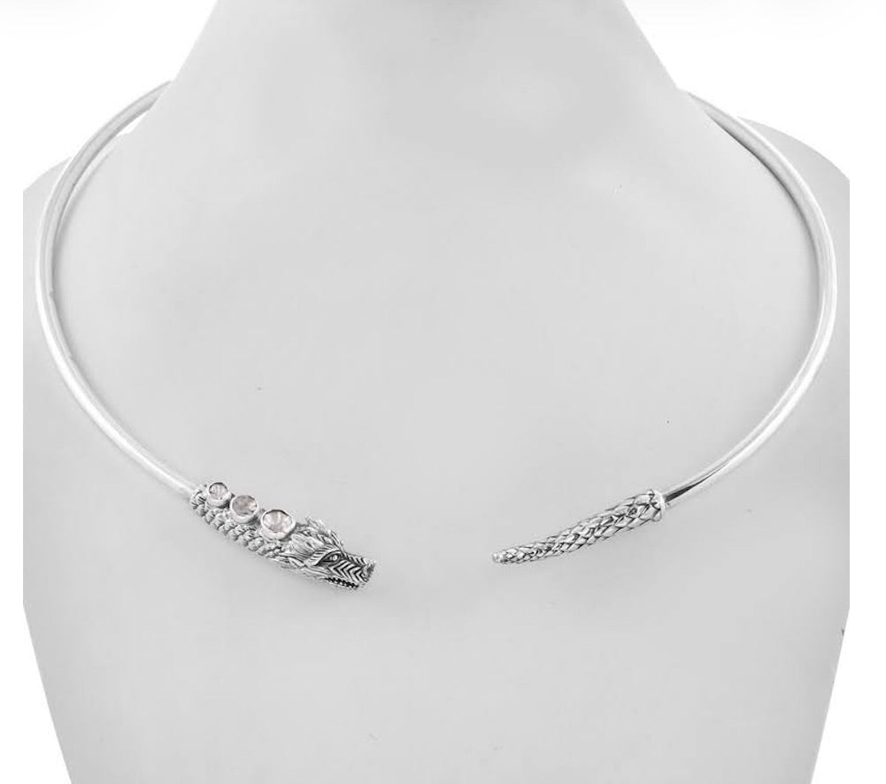 Artisan Crafted Dragon With Polki Diamonds Neck Wire