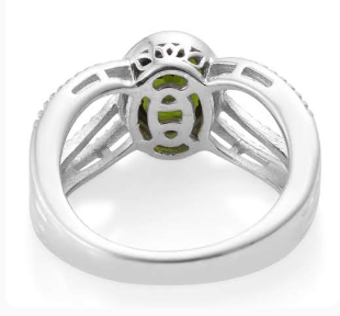 Russian Chrome Diopside Solitaire Ring