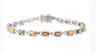Multi Color Rainbow Sapphire Tennis Bracelet