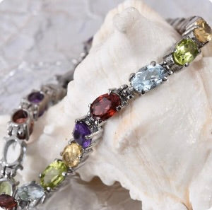 Multi Gemstone Tennis Bracelet