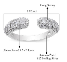 White Zircon Open Design Stackable Ring