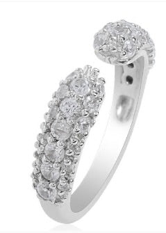 White Zircon Open Design Stackable Ring