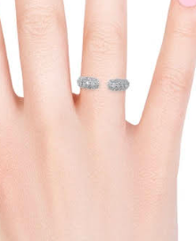 White Zircon Open Design Stackable Ring